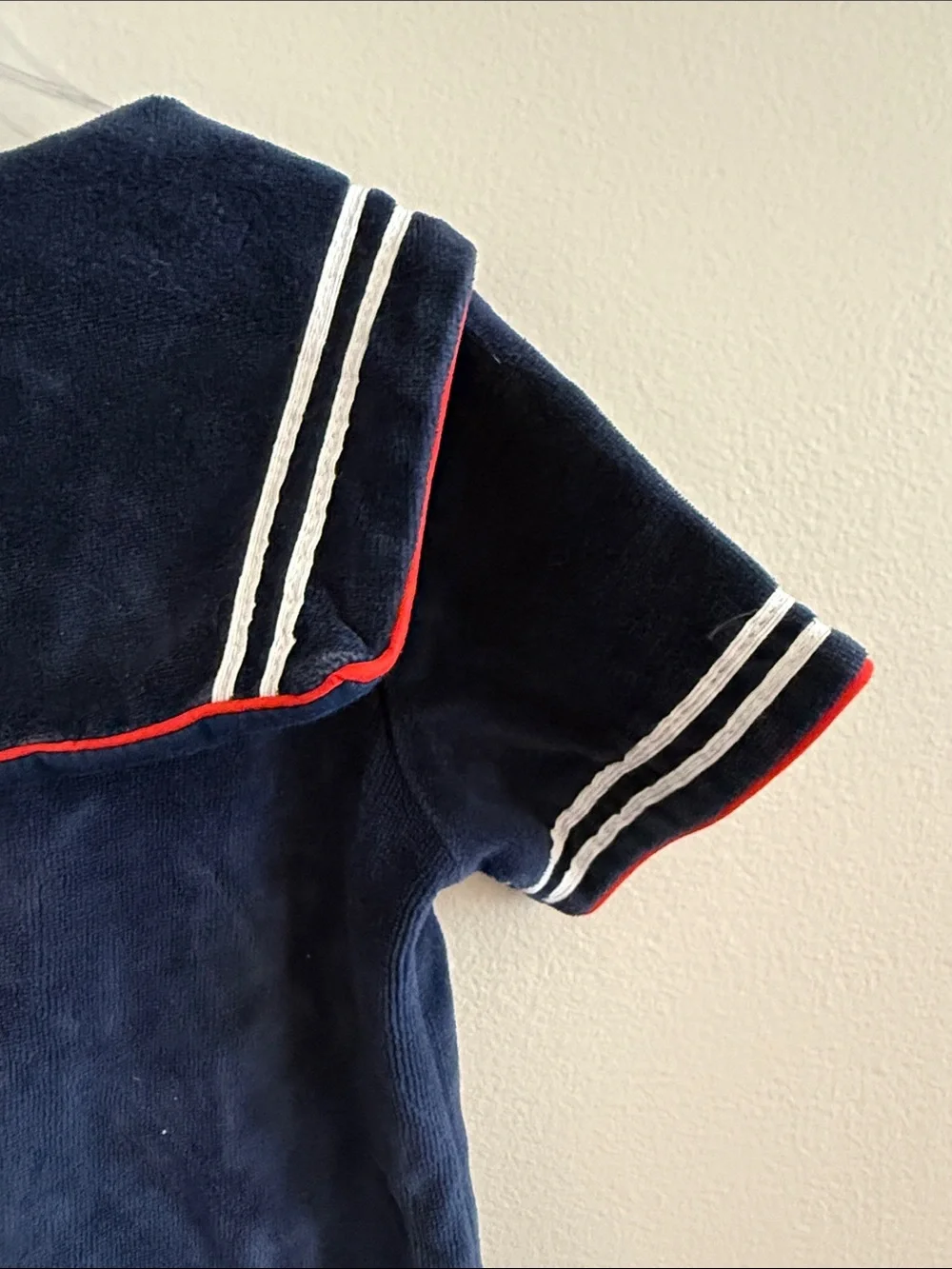Navy Sailor-Style Kids One-Piece Romper